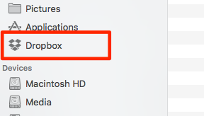 macOS Finder 中的 Dropbox 文件夾