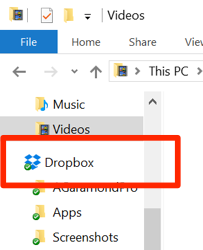 Windows 文件資源管理器中的 Dropbox 文件夾